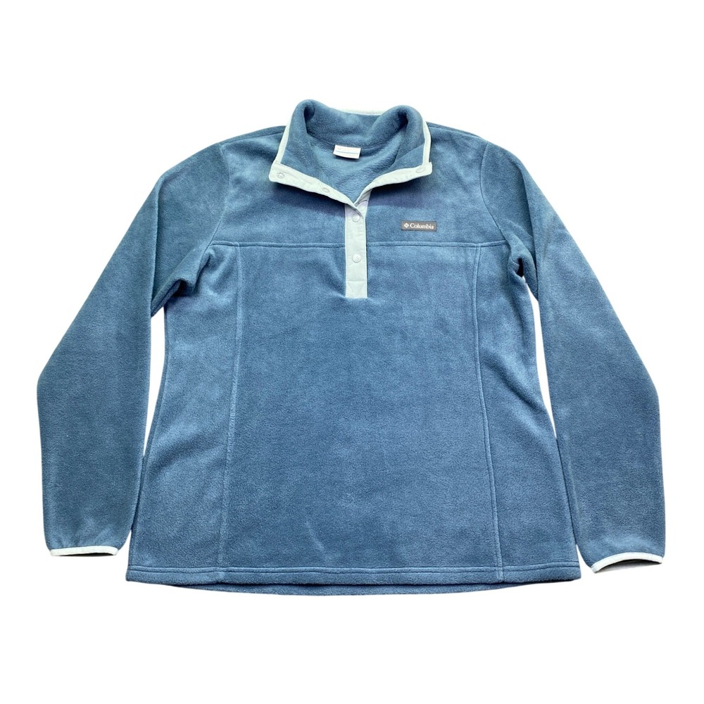 Columbia Womens Benton Springs Snap Fleece Pullover Blue AL5771 Size L